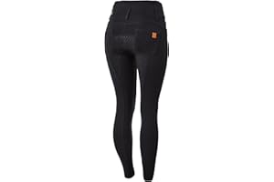 HORZE Damen Reithose Tara, High Waist Reithose mit Vollbesatz Silikon und Taschen