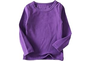 Beganly Camiseta para niña cálida suave y básica, camiseta de manga larga para niños