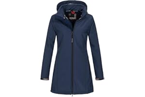 ALESSANDRO SALVARINI A. Salvarini AS-131 damska kurtka softshellowa, odporna na działanie wody, do aktywności na świeżym powietrzu, długa