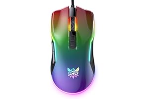 PHNIXGAM Wired Gaming Mouse, Ergonomic Programmable Computer Mouse with RGB Backlight, Adjustable DPI UP to 12800 for Windows Mac