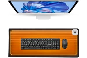 Hojalis Tappetino Da Scrivania Riscaldato, Tappetino Per Mouse Riscaldato, 6 Controllo Della Temperatura & 4 Ore Di Spegnimento Automatico, Tappetino per Mouse per Lavoro di Ufficio e Casa, Nero