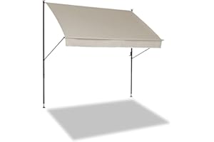 Angerer Freizeitmöbel GmbH Klemmmarkise Style - Markise für Sonnenschutz - Montage ohne Bohren und Dübeln - ideale Balkonmarkise für Mietwohnungen (Beige, 150 cm)