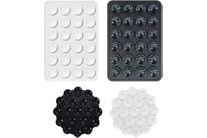 iLamvie 4er Pack Silikon-Saugnäpfe für Alle Handy-Modelle, Anti-Rutsch-Handyhalter für Selfies und Videos,Freihändig,Langlebig & Leicht Bedienbar(Rechteck Schwarz+weiß&Rotundität Schwarz+weiß)