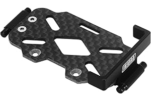 INJORA Battery Tray Carbon Fiber and Aluminum Battery Bracket for TRX4M Upgrade Defender Bronco K10 F150 1/18 RC Crawler
