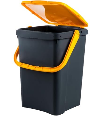 Stefanplast Pattumiera 50L mit con Coperchio Bidone Rifiuti in Plastica Raccolta Differenziata