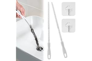 NPQ 2 Pcs Nylon Sink Drain Cleaning Brush Bendable Drain Brush for Cleaning Kitchen Sinks Kitchen Sewer Pipes Bathroom Floor Drains Bathtub Drain Holes Washbasin Sinks Refrigerator Drains