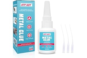 ATP ADT Pegamento para Metal - 30g de Pegamento para Metal Transparente para unir Metal con Metal, Metal con Otros Materiales. Pegamento de Superficie Instantáneo para Metal, Vidrio, Plástico, Acrílico, Cerám