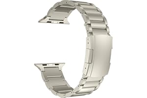 MaKTech Titan-Armbänder,Metallband mit Schildkrötenschnalle,Kompatibel mit Apple Watch Series 9/Ultra 2/SE/8/7/2023