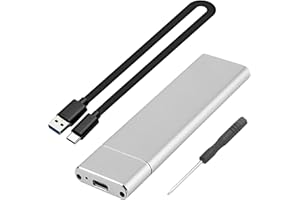 LOTNUT Carcasa M.2 10Gbps,Carcasa M.2 NGFF a USB3.1 con UASP,Disco Rigido Enclosure Alluminio Adapter,Caja de Transferencia SSD,con UASP-M2PV,con Herramientas de instalación