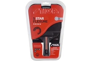 STIGA Flexure 5-Star Pala de Ping Pong, Negro/Rojo