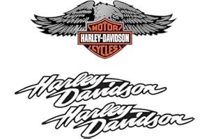 SUPER FABRIQUE Reflektierende Aufkleber für Motorradhelm, Hommage an Harley Davidson – Adler (3 Sticker)