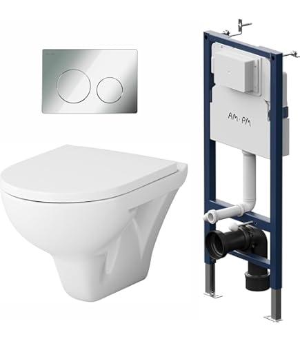 Lavita LAV 101 Sofi Slim Gold Line Élément Mural Pour WC 40 Cm évier Mural Suspendu Sans Bord Panneau De Commande LAV 200.4.5 Doré | Kit Complet | Réservoir De Chasse Encastré