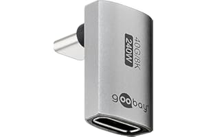 goobay Adapter USB-C 240 W 40 Gbit przedłużacz 90° pionowo długi USB4 (wtyczka na gniazdo) / adapter USB 4.0 8K 60 Hz, kompatybilny wstecznie USB 3.1, USB 2.0/74442