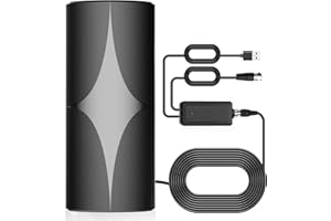 COMBLU Antena telewizyjna, antena telewizyjna do Smart TV, 4K cyfrowa antena telewizyjna HD do wewnątrz i na zewnątrz, antena telewizyjna do 480 mil dalekiego zasięgu kanały lokalne wzmacniacz kabel