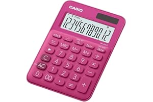 ‎CASIO CASIO Tischrechner MS-20UC-RD, 12-stellig, in Trendfarben, Steuerberechnung, Zeitumrechnung, Solar-/Batteriebetrieb, 2.3 x 10.5 x 14.95 cm