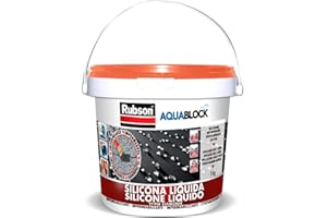 RUBSON Aquablock Silicone Liquido SL3000, Guaina liquida impermeabilizzante a base d'acqua, Sigillante isolante impermeabile tecnologia Silicotec, Silicone impermeabile, 1 Confezione da 1 kg