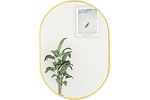 Amazing Tour Oval Mirror, 50cm x 70cm Oval Bathroom Mirror, Gold Wall Mounted Mirrors for Makeup Bathroom, Bedroom, Living Room