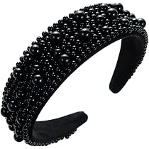 Yanhonin Haarreifen Barock – Breit, Mit Bunten Strass-Perlen, Elastisch (55–58 Cm), Für Hochzeit & Partys