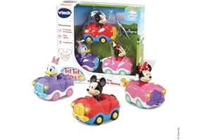 VTech - Tut Tut Bolides Disney, Coffret Trio Cabriolets, 3 Voitures Interactives, Minnie, Daisy et Mickey Mouse, Jouet Musical et Sonore, Cadeau Enfant de 1 An à 5 Ans - Contenu en Français