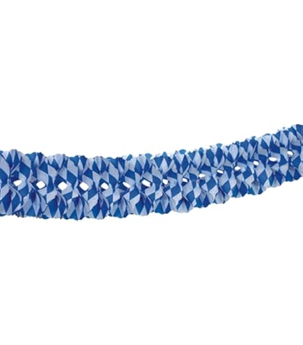 Oktoberfest Wimpelkette 30m - Blau-weiße Girlande Für Bierfest Dekoration