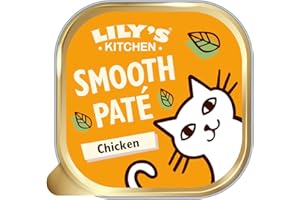 Lily's Kitchen Pâtée naturelle en barquette pour chats adultes, recette au poulet sans céréales (19 x 85g barquettes)