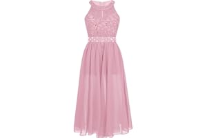 Aislor Vestido Largo para Niñas Vestido sin Manga de Gasa Vestido de Danza Princesa para Fiesta Cumpleaños Vestido Cóctel Elegante Traje Ropa de Bailarina