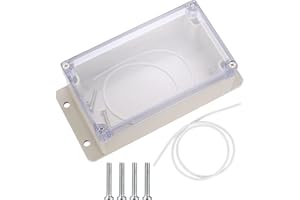 STOUCLA Scatola Derivazione Esterna,Scatola Stagna Elettrica da Esterno,scatola elettrica da esterno,scatola di contenimento elettronico in plastica ABS,1 pezzo, 15,8 x 9 x 6,4 cm,Coperchio Trasparente