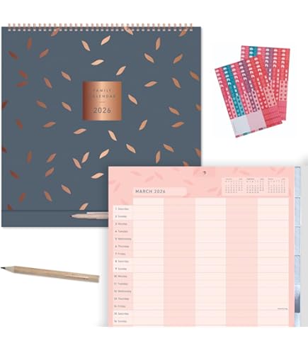 Matilda Moo Agenda 2026, Formato A5, Con Layout Unico Per Note Settimanali, Pagina A Sinistra, Note E Lista Delle Cose Da Fare A Destra, Lamina Oro Rosa, Copertina In Cartoncino Resistente, Rosa