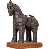 Truva Atı Heykeli - Antik Yunan Mitolojisi Replikası - El Yapımı Truva Savaş Atı Fig&uuml;r&uuml; - Arkeolojik Sanat Eseri (Gold)