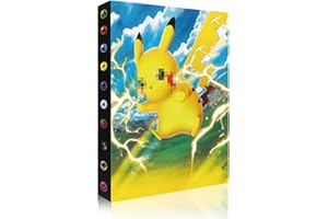 RHZXD Sammelalbum for Pokemon, hält 240 Karten-30 Seiten, Kartenhalter Album, Sammelkartenalben, Kinder Karten Halter, Buch Ordner Speicher Organizer für Jungen Mädchen(gelb)