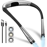 Glocusent Neck Reading Light, Book Light for Reading in Bed at Night, Rechargeable Neck Light with a Long Life of Up to 80+ Hours