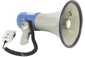 Velleman Megafono con tracolla, 25 W, 500 m, sirena, funzione vocale, fischio, microfono staccabile