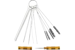 Eawfgtuw Car Windscreen Washer Jet Nozzle Tool - Quick Easy Cleaning Washer Jet Tool for Automobile Car + 5 Silver Brushes + 10 Silver Needles tools + 1 Golden Needle Tool