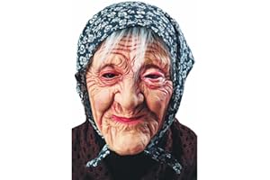 CARNIVAL TOYS Carnival 1657 - Maschera Befana in Lattice con Fazzoletto e Capelli con Cavallotto.