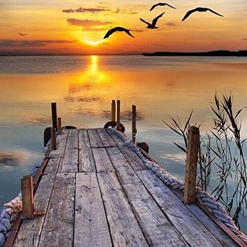 INSANY 5D Full Drill Diamond Painting, DIY Pier Handmade Rhinestone Embroidery Cross-Stitching Set Home Wall Decoration 35 * 35 cm/13.78 * 13.78 inch