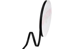 VATIN 6mm Double Faced Black Polyester Satin Ribbon - 45 Metre for Gift Wrapping Ornaments Party Favor Braids Baby Shower Decoration Floral Arrangement Craft Supplies