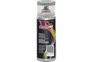 AMBRO-SOL - Pintura acrílica en spray, color Gris Tráfico, RAL 7042, resultado profesional en múltiples superficies, exteriores e interiores, 400 ml
