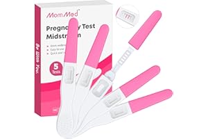 MOMMED Test de Grossesse, 5 X emballés individuellement HCG Test, sensibilité HCG de 25 mIU(25 Ng/L), Pregnancy Test, Détection rapide en 3 minutes