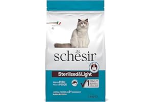 Schesir Sterilized & Light, Cibo Secco per Gatti Adulti Sterilizzati al Gusto Pesce, Crocchette - Sacco da 1,5 Kg
