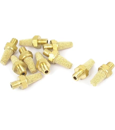 Schalldämpfer lang aus Sinterbronze mit Messinggewinde