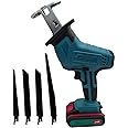 Cordless Reciprocating Saw compatible with 88V Battery makita, 3500RPM Brushless Reciprocating Saw with 4 Saw Blades, Professional Reciprocating Saw for Wood, Metal & PVC Cutting