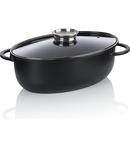 Gerlach 1760 Gietijzeren pan, 5,5 l, gietijzeren braadpan met deksel