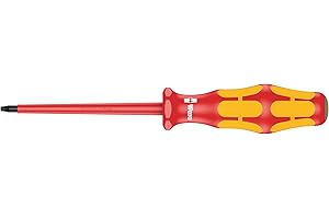 Wera Kraftform Plus - seria 100 VDE, Izolowany śrubokręt szczelinowy 160i z końcówką laserową 167 i VDE TX 8 x 80 mm srebro