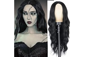 COLORFUL PANDA ColorfulPanda Parrucca Donna Nero Parrucche Cosplay Lunghe nera Parrucca Ondulata Resistente Calore Uso Quotidiano(Nero)