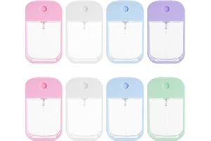 AHEJIOO 8 Stück 45ml Sprühflaschen Kleine,Wiederverwendbar Mini Feinnebel Sprühflasche mit Silikonhülle, Kleine Tragbare Sprühflaschen aus Karton für Parfüm, Körperlotion und Make-up(5 Farben)