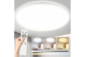 ‎YIFMOO YIFMOO 40W LED Deckenleuchte Flach Dimmbar, Ø50CM Deckenlampe mit Fernbedienung, 3000-6500K Modern Ultra Dünn, Rund Deckenleuchten Dimmbar für Wohnzimmer Schlafzimmer Kinderzimmer Büro Küche, Weiß