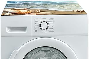‎MATCHES21 HOME & HOBBY Tabletop rutschfeste Waschmaschinenauflage Maritim in 60 x 60 cm - zuschneidbare Textil Finish Gummi-Matte als Waschmaschinen-Abdeckung - Waschmaschine und Trockner Auflage als Zubehör Unterlage