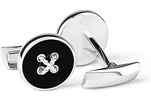 DAVIDOFF ESSENTIALS Manschettenknöpfe – exklusive rhodinierte und lackierte Messing Manschettenknöpfe – stilvolle Herren Accessoires in Knopf-Optik