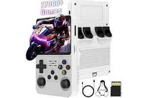 TEMOO R36S Consola Retro Portatil, 128G TF Card 17000+ Juegos Sistema Linux De Código Abierto Retro Game Console, 10+ Emuladores Pantalla IPS De 3.5 Pulgadas Emulador Consola Retro con Dual 3D Joysticks