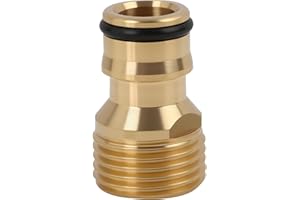 RIYBYDS Adaptateur de Robinet pour Tuyau d'Arrosage en Laiton avec Filetage Extérieur 3/4 Pouces, Raccord Rapide Compatible avec Systèmes Gardena,pour Jardin, Maison et Agriculture (1/2")